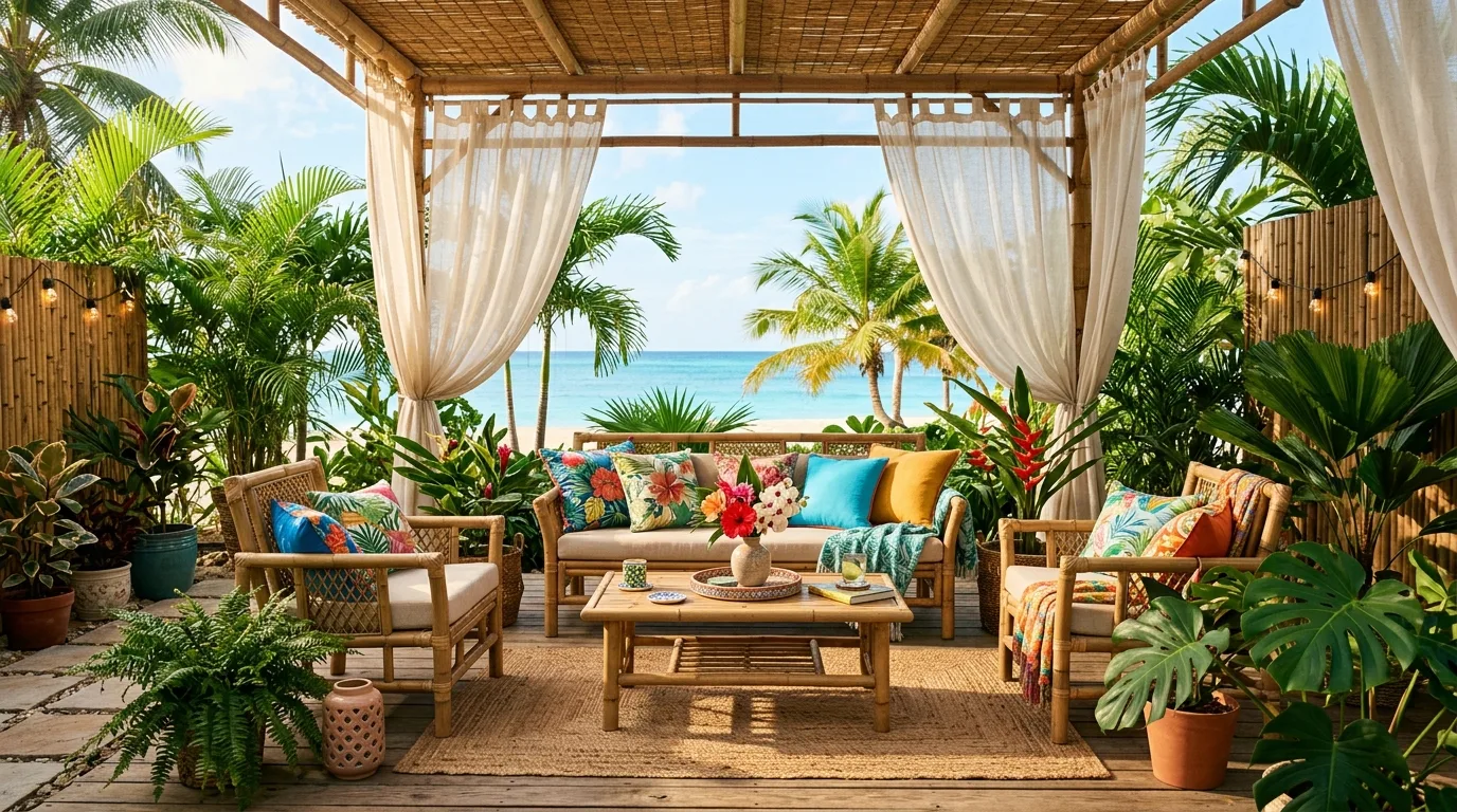 Use vertical elements to add depth inspiration for an outdoor patio.